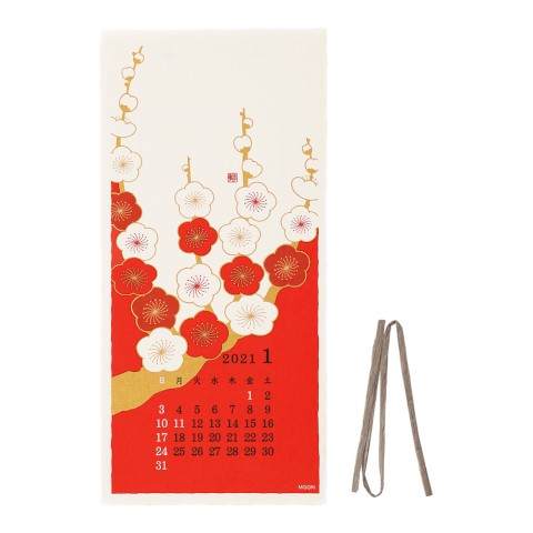 Midori - Calendar Wall-Hanging Echizen Paper - Flower