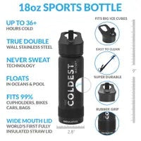 The Coldest Water - Sports Water Bottle - 18 oz Galactic Blue Glitter