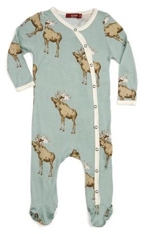 Milkbarn Pajama Bow Tie Moose