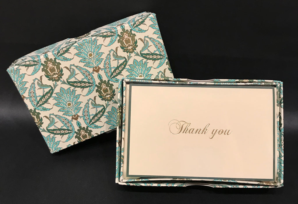 Rossi Thank You Cards - Green Acanthus