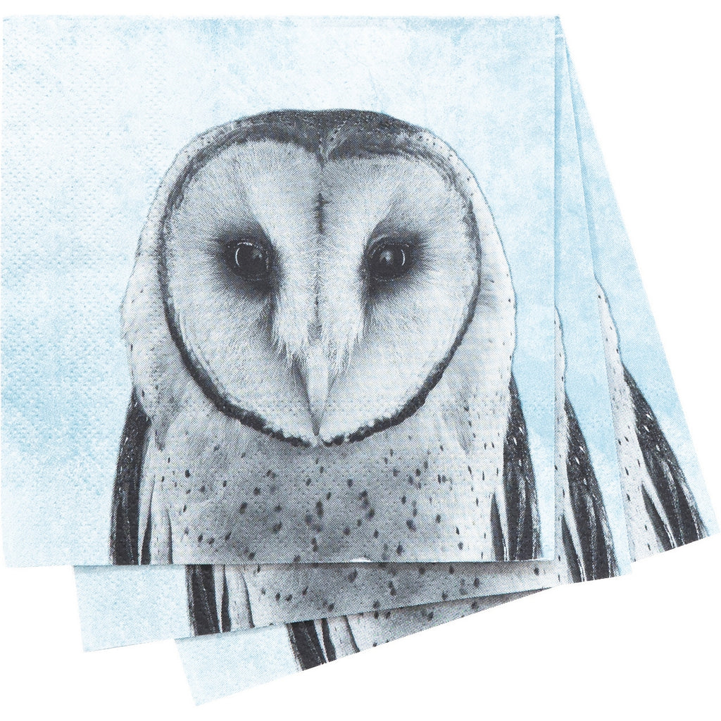 Rockflowerpaper - Snowy Owl Cocktail Napkin