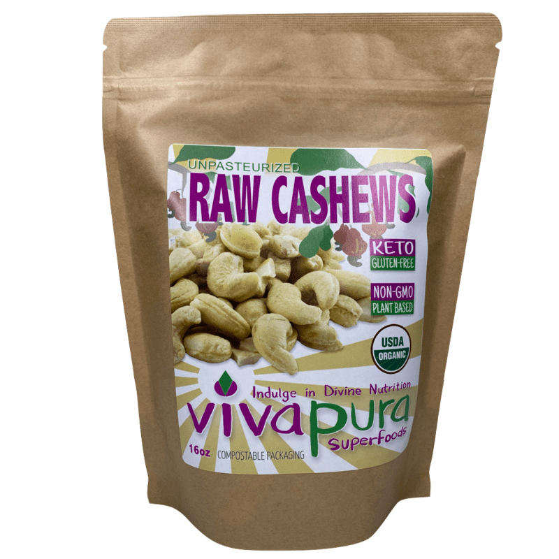 Vivapura - Cashews, Raw, Organic, 16oz
