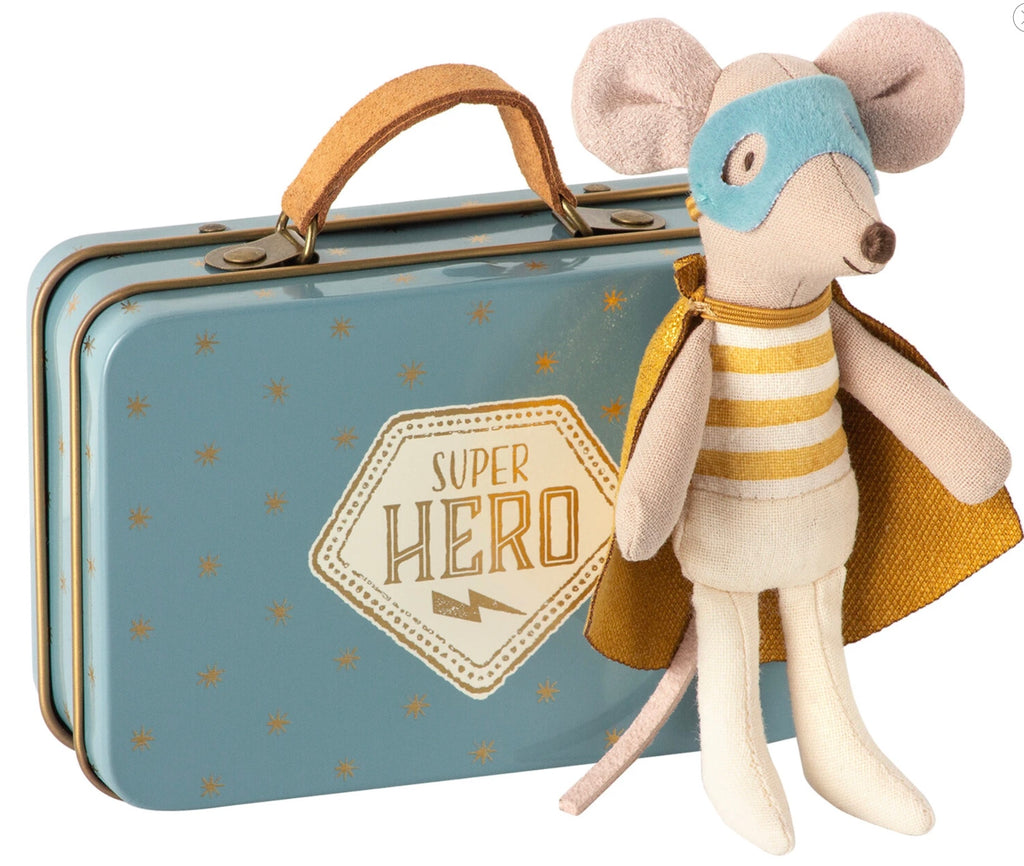 Maileg - Superhero Little Mouse in Suitcase