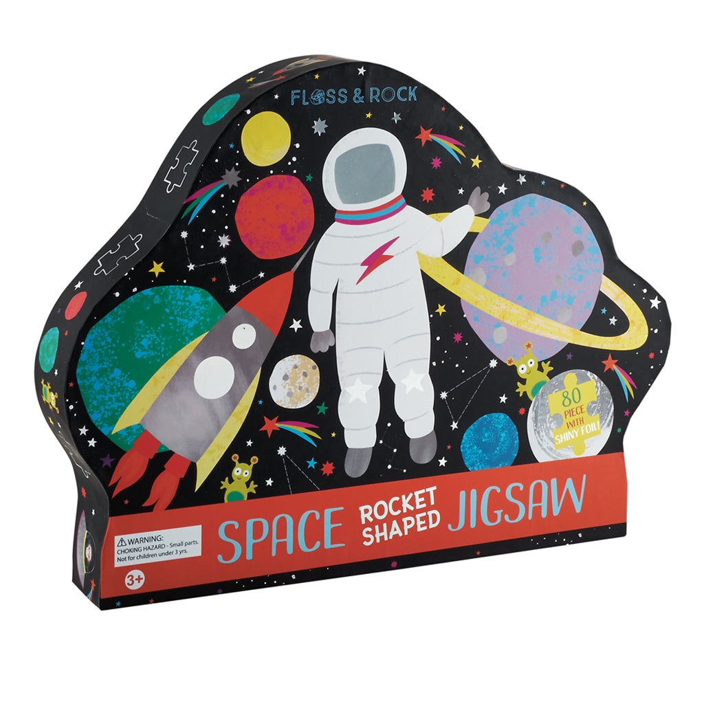 Floss and Rock - Space Rocket-Shaped Jigsaw Puzzle
