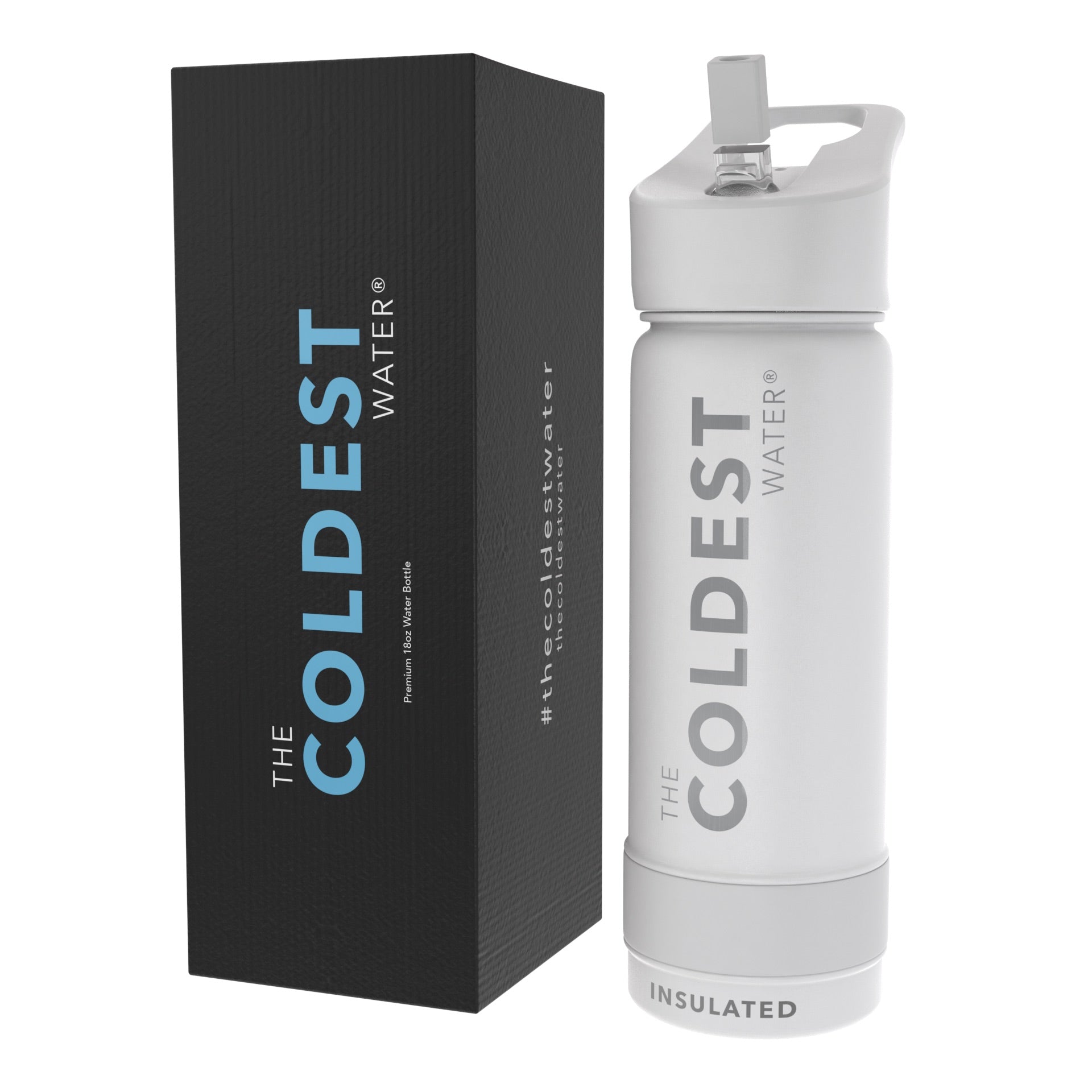 The Coldest Water Coldest Sports Water Bottle - Straw Lid Bottle with Handle  Leak Proof, Vacuum Insulated