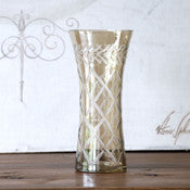 Park Hill - Smokey Glass Etched Vase
