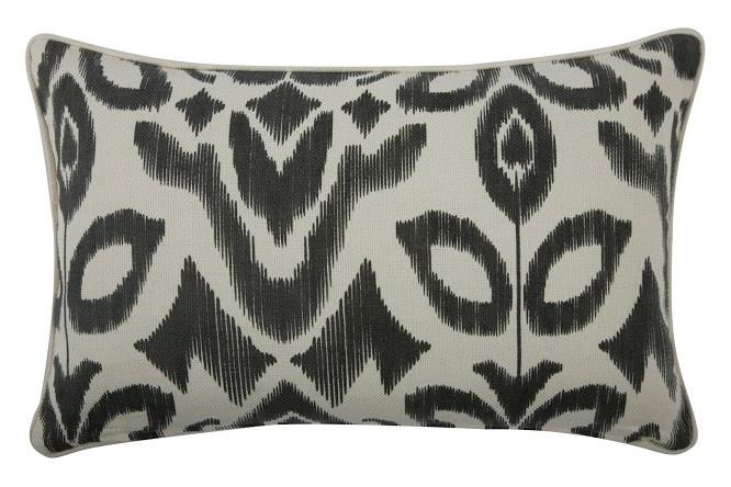 Thomas Paul - Ikat Pillow - Charcoal, 12" x 20"