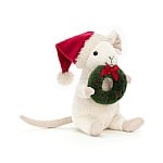 JellyCat- Merry Mouse with Wreath