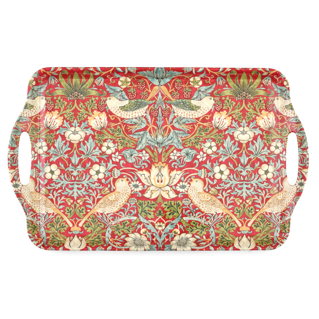 Pimpernel - Strawberry Thief Red Melamine Large Handled Tray