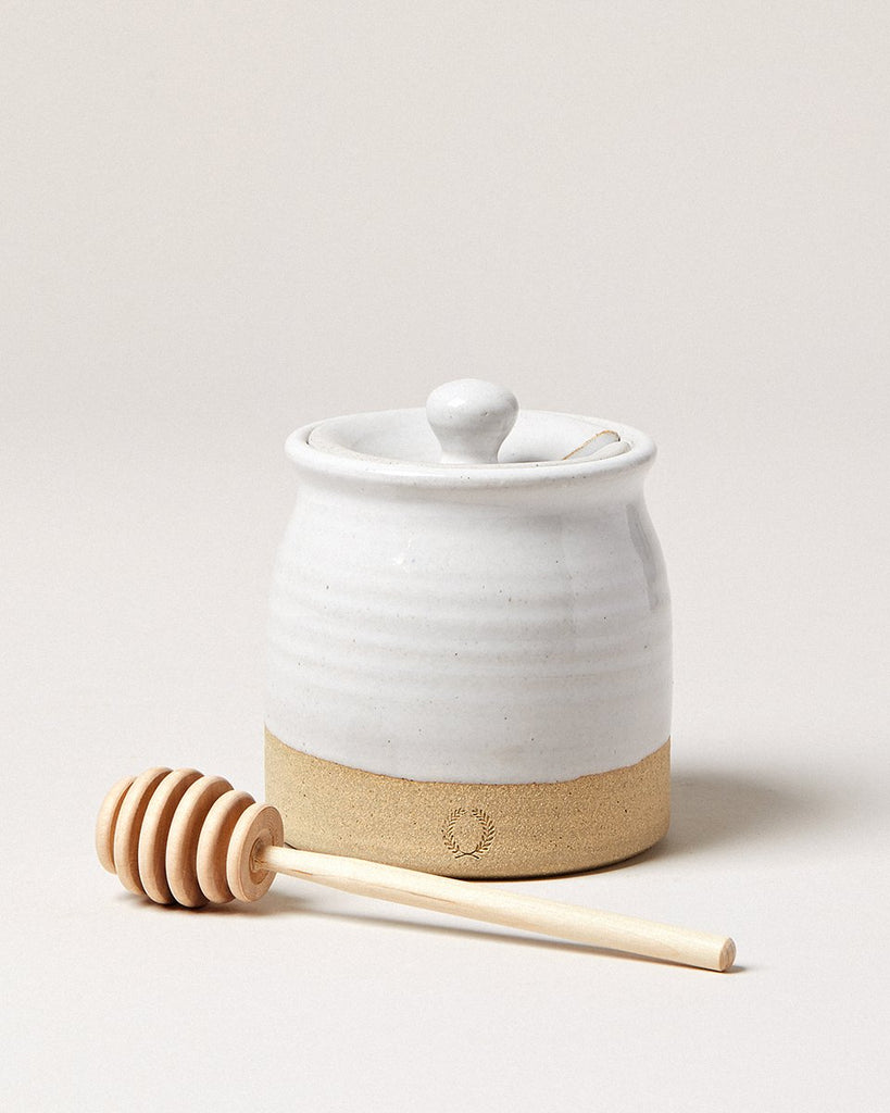 Farmhouse Pottery - Beehive Honey Pot w/ Wooden Dipper