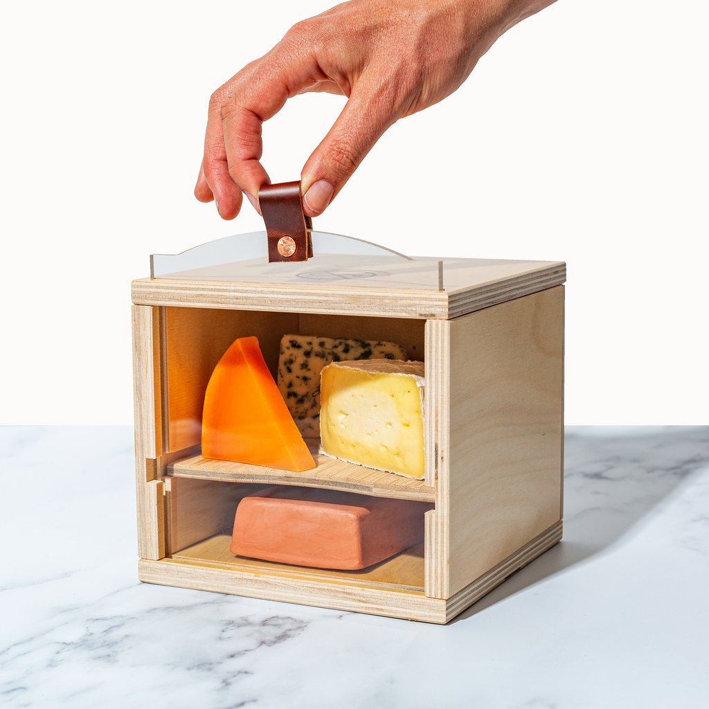 Cheese Grotto Piatto with Bamboo Serving Shelf