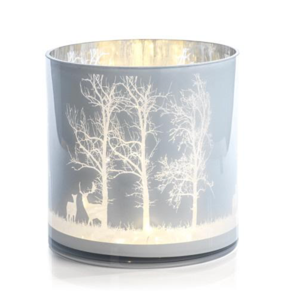 Zodax Aspen White LED Hurricane Glass
