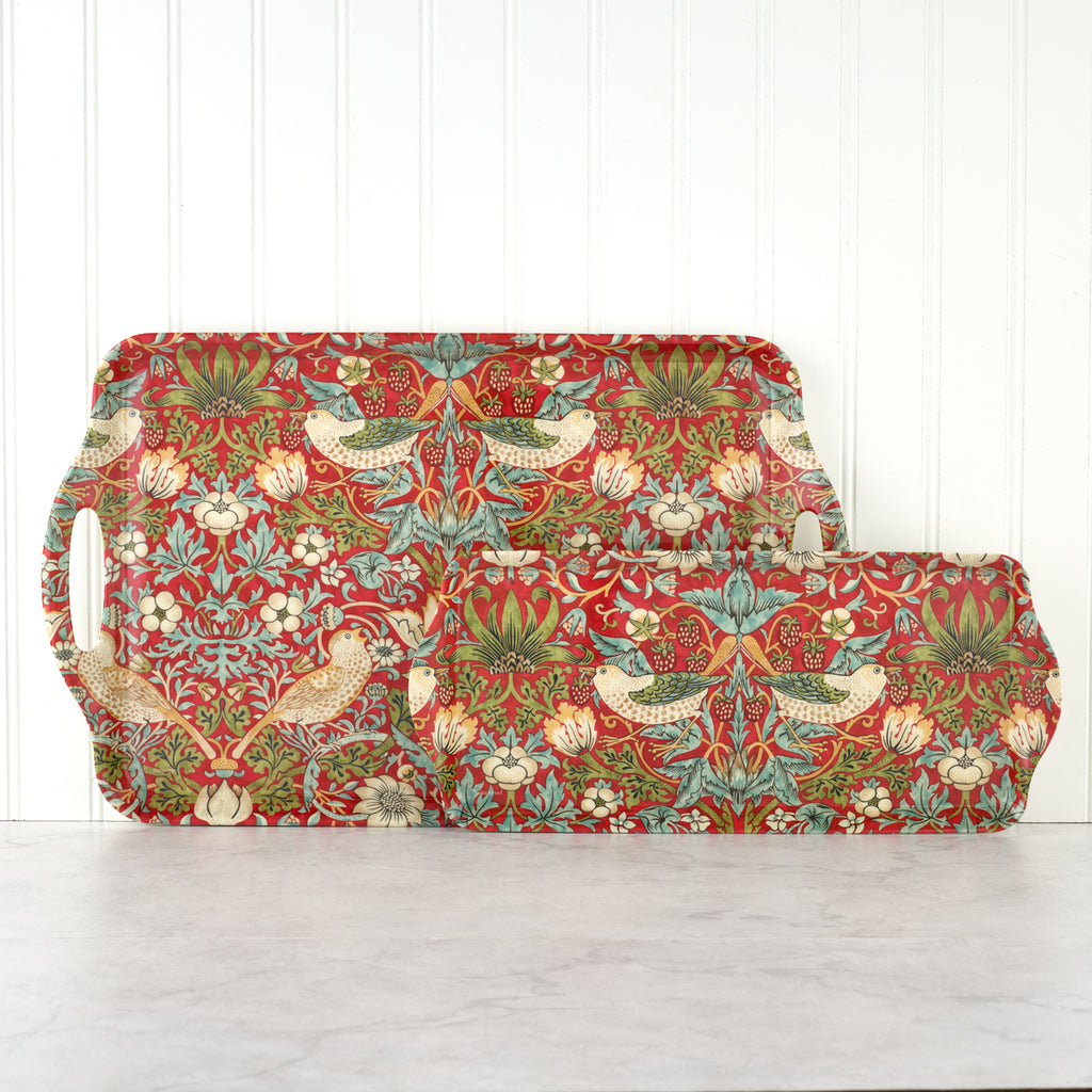 Pimpernel - Strawberry Thief Red Melamine Large Handled Tray