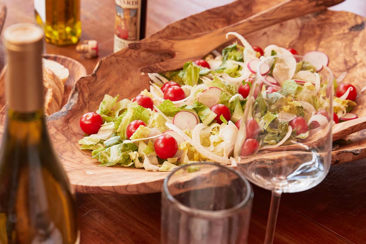 Verve Culture Italian Olivewood Large Salad Bowl