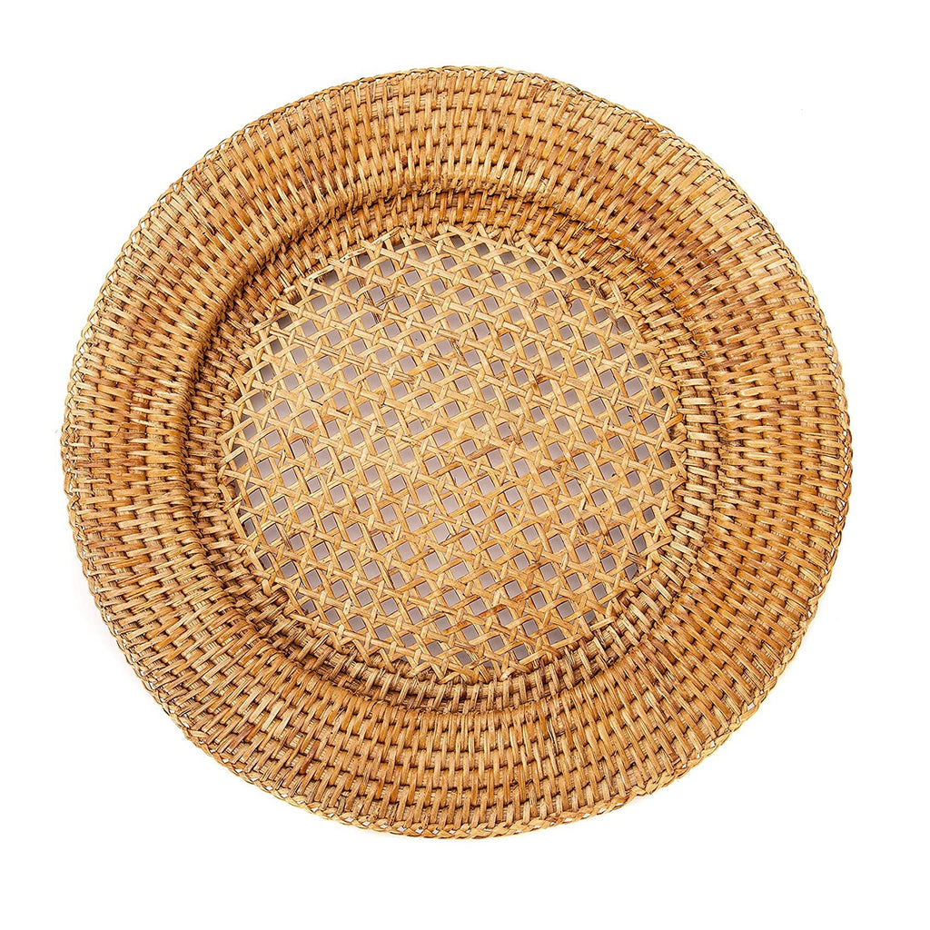 Bali Harvest - Brown Rattan Charger Plate - Woven Wicker Straw Placemat