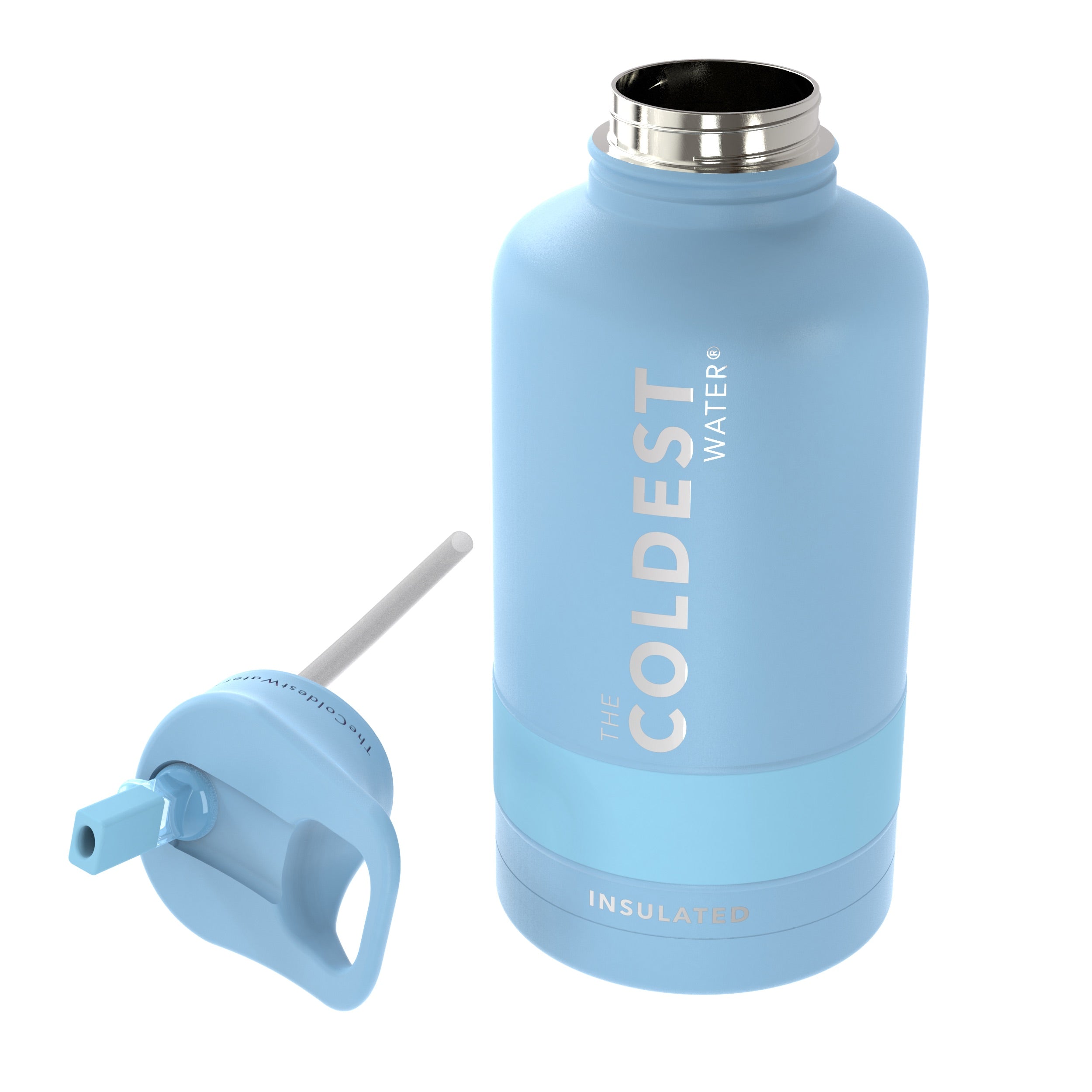 The Coldest Water Coldest Sports Water Bottle - Straw Lid Bottle with Handle  Leak Proof, Vacuum Insulated