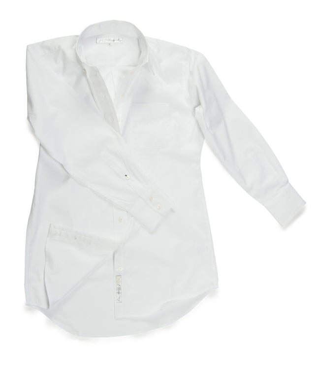 Claridge + King - The His is Hers Original Shirt in Crisp White Pinpoint
