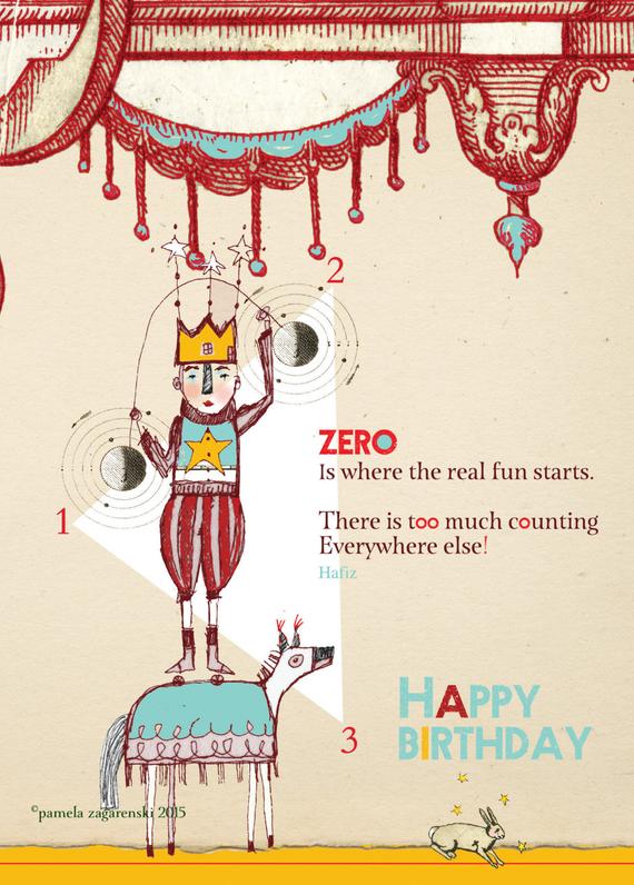 Sacred Bee Card No. 221 Zero Happy Birthday