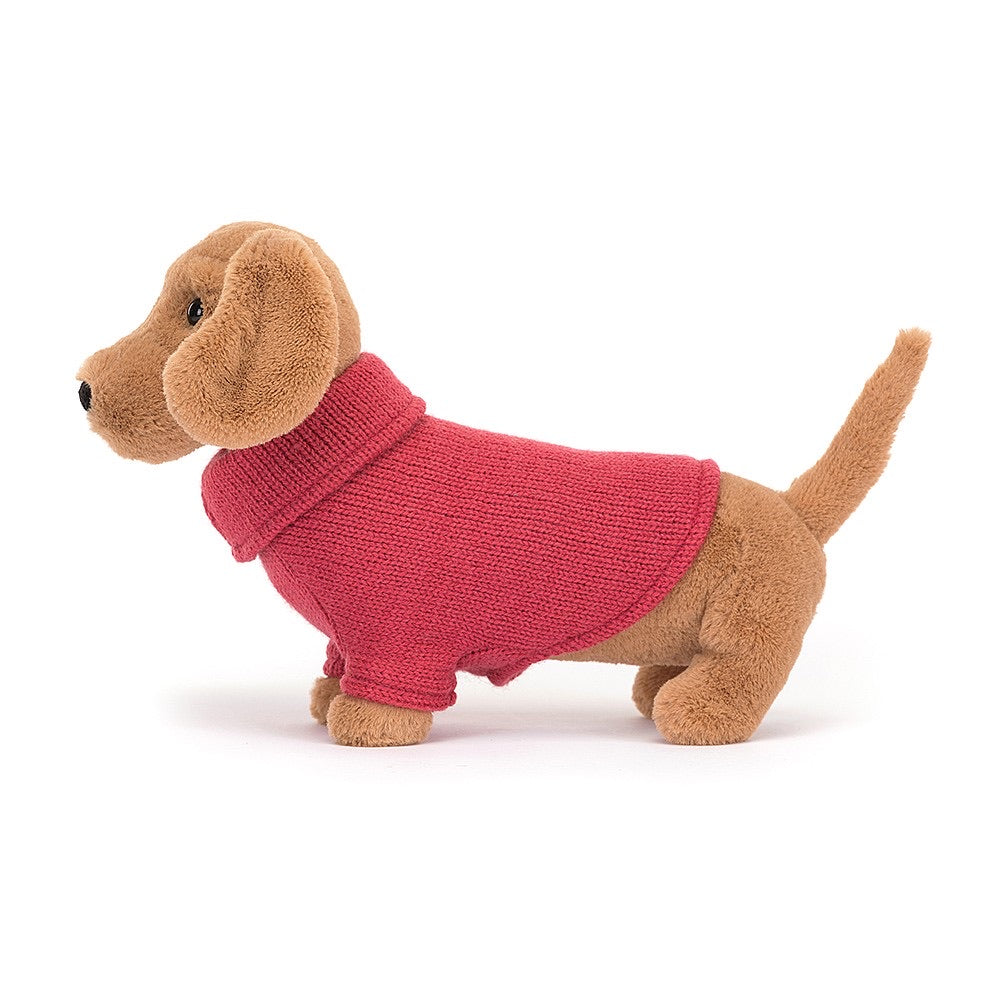 JellyCat - Sweater Sausage Dog Pink