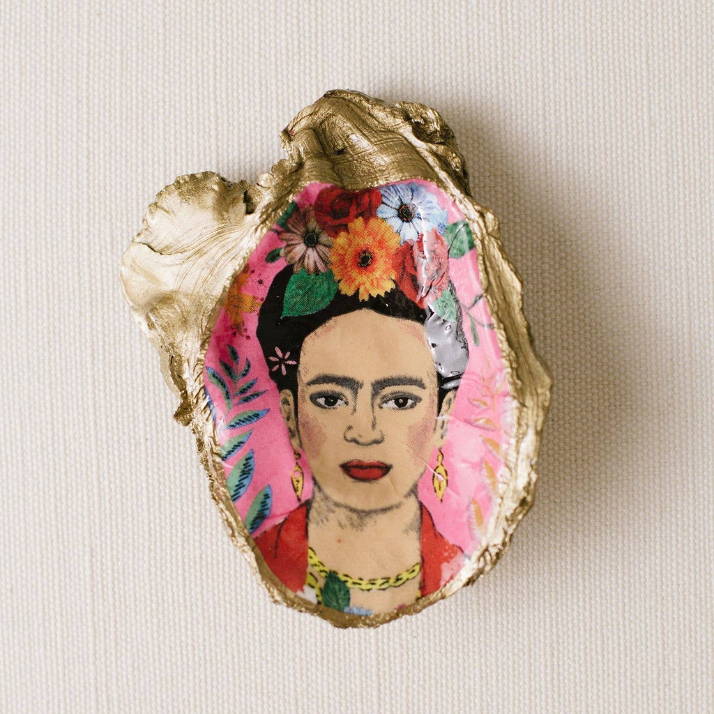 Grit and Grace Studio - Tropical Decoupage Oyster Ring Dish