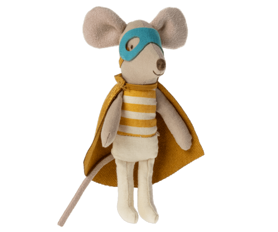Maileg - Superhero Little Brother, Mouse in a Box