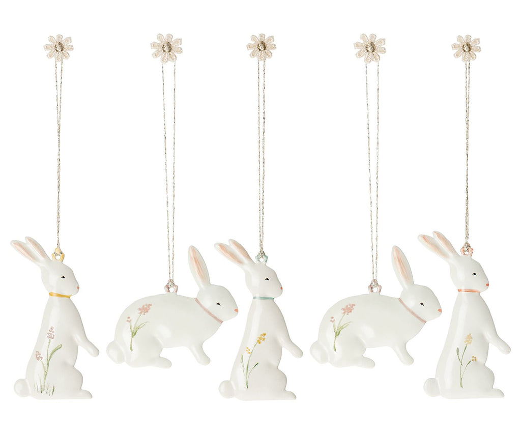 Maileg - Easter Bunny Ornaments, 5 pieces