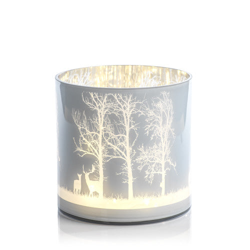 Zodax Aspen White LED Hurricane Glass