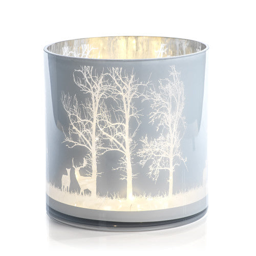 Zodax Aspen White LED Hurricane Glass