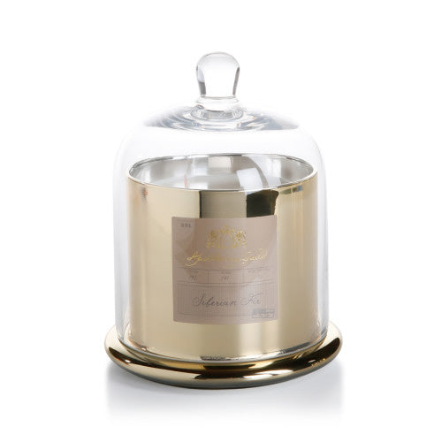 Zodax Apothecary Guild Candle Jar with Dome, Gold w/ Siberian Fir, Large